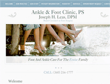 Tablet Screenshot of ankleandfootclinic.com